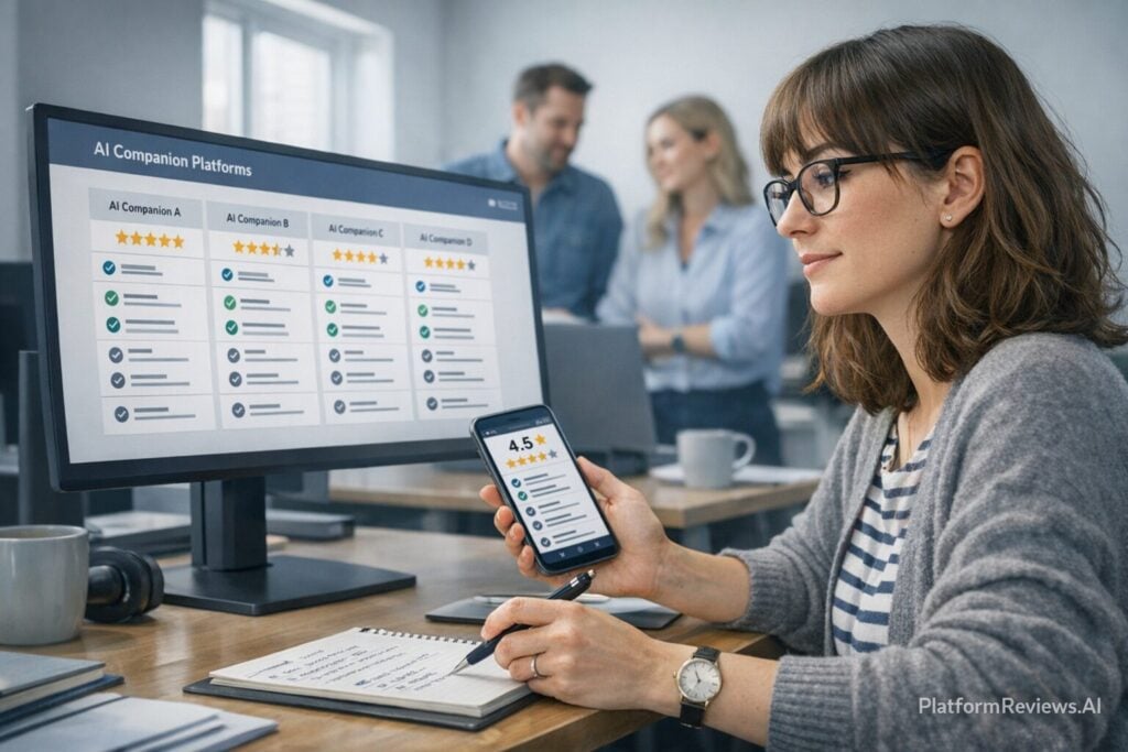 Independent experts reviewing AI companion platforms using unbiased testing and professional evaluation standards